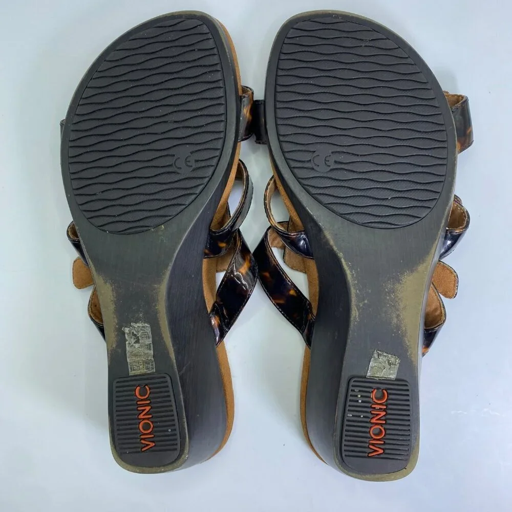 VIONIC Women’s Tortoise Park Radia Orthodic Adjustable Triple Strap Wedge Sandal